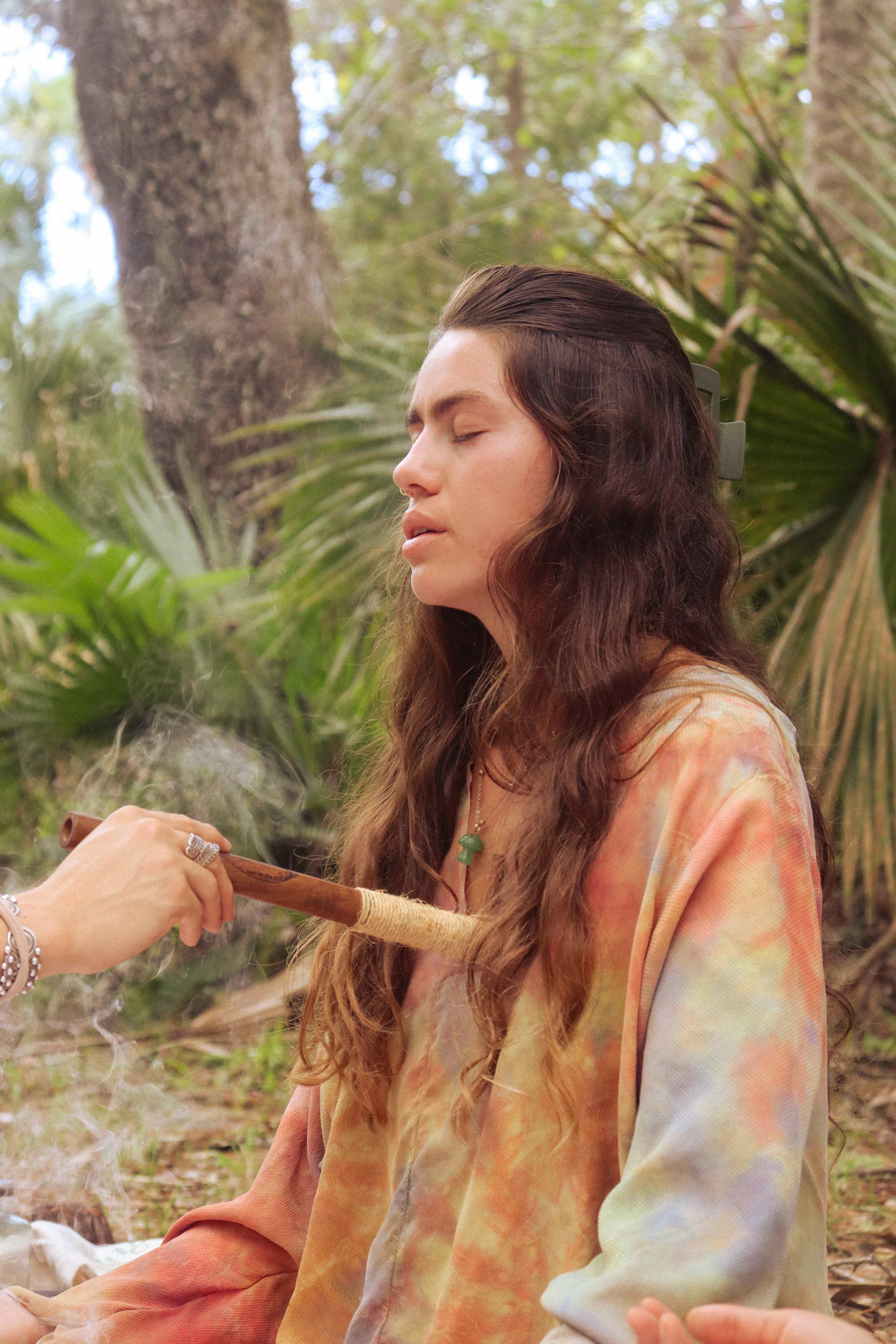 Sacred ceremonial pipe meditation practice