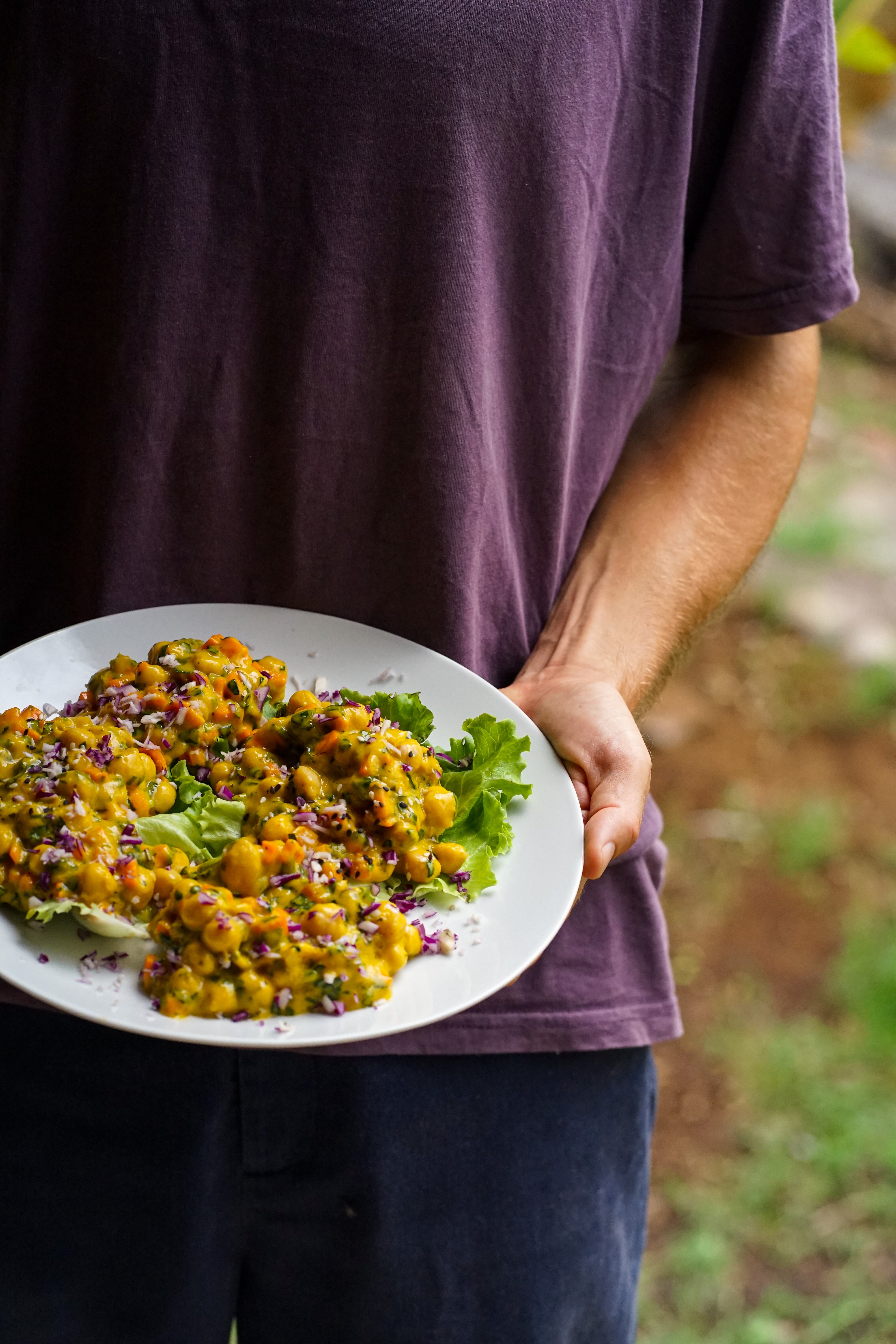 Vibrant plant-based meal served at the retreat