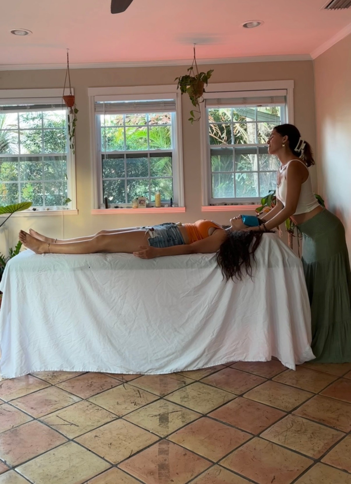 Reiki healing session indoors